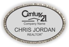 (image for) Century 21 Black Logo Silver Oval Bling Badge