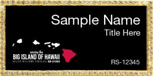 (image for) Keller Williams Big Island of Hawaii Bling Gold Badge with Black Insert