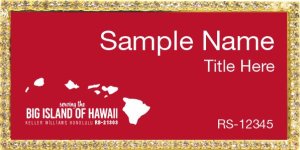 (image for) Keller Williams Big Island of Hawaii Bling Gold Badge with Red Insert