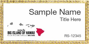 (image for) Keller Williams Big Island of Hawaii Bling Gold Badge with White Insert