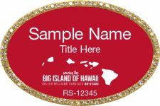 (image for) Keller Williams Big Island of Hawaii Oval Bling Gold Badge with Red Insert