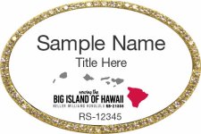 (image for) Keller Williams Big Island of Hawaii Oval Bling Gold Badge with White Insert