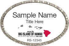 (image for) Keller Williams Big Island of Hawaii Oval Bling Silver Badge with White Insert