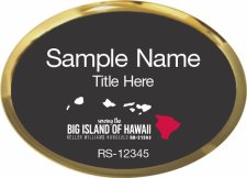 (image for) Keller Williams Big Island of Hawaii Oval Executive Gold Badge with Black Insert