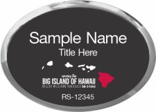 (image for) Keller Williams Big Island of Hawaii Oval Executive Silver Badge with Black Insert