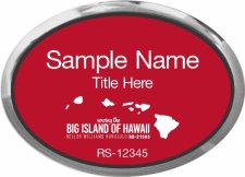 (image for) Keller Williams Big Island of Hawaii Oval Executive Silver Badge with Red Insert