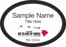 (image for) Keller Williams Big Island of Hawaii Oval Executive Black Badge with White Insert