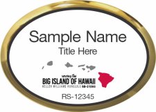 (image for) Keller Williams Big Island of Hawaii Oval Executive Gold Badge with White Insert