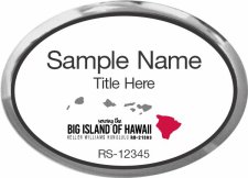 (image for) Keller Williams Big Island of Hawaii Oval Executive Silver Badge with White Insert