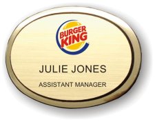 (image for) Burger King Executive Oval Gold Badge