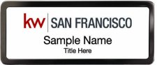 (image for) Keller Williams San Francisco Black Chrome badge White Insert