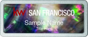 (image for) Keller Williams San Francisco Black Mother of Pearl Pebbled badge