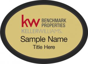 (image for) Keller Williams San Francisco Black Oval Executive Badge Gold Insert