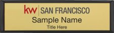 (image for) Keller Williams San Francisco Small Black Executive Badge Gold Insert