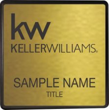 (image for) Keller Williams KW Black Square Executive Gold Anodized Badge