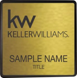 (image for) Keller Williams KW Black Square Executive Gold Anodized Badge