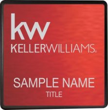 (image for) Keller Williams KW Black Square Executive Red Anodized Badge