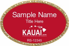 (image for) Keller Williams Kauai Oval Bling Gold Badge with Red Insert