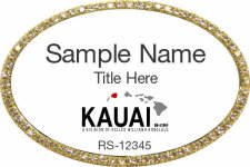 (image for) Keller Williams Kauai Oval Bling Gold Badge with White Insert