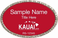 (image for) Keller Williams Kauai Oval Bling Silver Badge with Red Insert