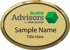 (image for) H&R Block Advisors - Oval Executive Gold Name Badge