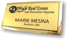 (image for) Bluffs Real Estate Executive Gold Badge (Logo On Top)