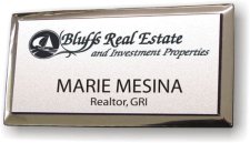 (image for) Bluffs Real Estate Executive Silver Badge (Logo On Top)