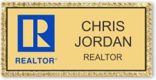 (image for) Residential Blue Realtor Gold Bling Badge