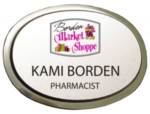 (image for) Borden Market Shoppe Executive Oval Silver Badge