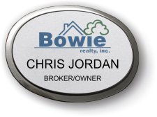 (image for) Bowie Realty Silver Executive Oval Badge