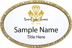 (image for) Brand Your Dreams Oval Bling Gold Other Badge