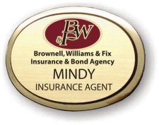 (image for) Brownell Williams and Fix Executive Oval Gold Badge