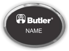 (image for) Butler Home Products Silver Frame Black Plastic Oval Executive Badge