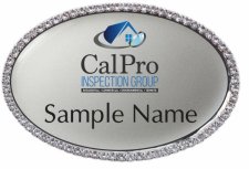 (image for) Calpro Inspection Group Oval Bling Silver badge