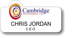 (image for) Cambridge Mental Healthcare White Shaped Badge