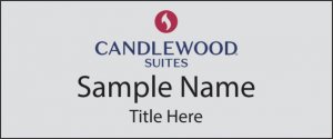 (image for) Candlewood Suites - Flame Logo Silver Standard Badge Square Corners