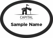 (image for) Capital Title Solutions Black Oval Exec Badge with White Insert