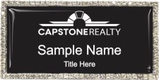 (image for) Capstone Realty - Bling Silver with Black Insert Badge