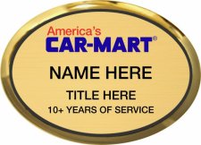 (image for) Car-Mart Gold Oval Executive Badge with Title and Years of Service