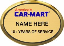 (image for) Car-Mart Gold Oval Executive Badge with Years of Service