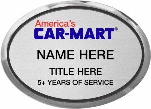 (image for) Car-Mart Silver Oval Executive Badge with Title and Years of Service