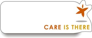 (image for) Care is There Shaped White Logo Only Badge