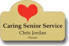 (image for) Caring Senior Service Shaped Gold Badge