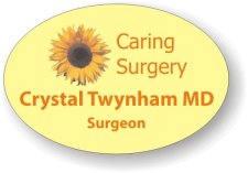 (image for) Caring Surgery Full Color Oval Yellow Badge