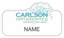 (image for) Carlson Orthodontics White Shaped Badge
