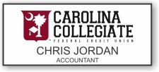 (image for) Carolina Collegiate Federal Credit Union White Badge (black beveled edge)