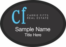 (image for) Carrie Fitts Real Estate Black Oval Executive With Black Insert (Style 1)