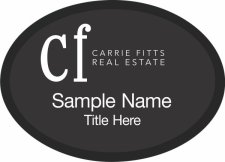 (image for) Carrie Fitts Real Estate Black Oval Executive With Black Insert (Style 2)