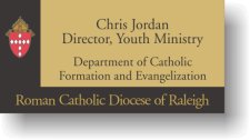 (image for) Catholic Diocese of Raleigh Black & Creame Badge