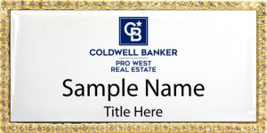 (image for) Coldwell Banker Pro West Bling Gold badge - White Insert